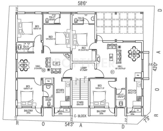Sai Shrishti Homes Dwarakamaye Cluster Plan Block C 2nd floor