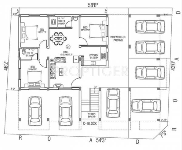 Sai Shrishti Homes Dwarakamaye Cluster Plan Block-C Ground floor