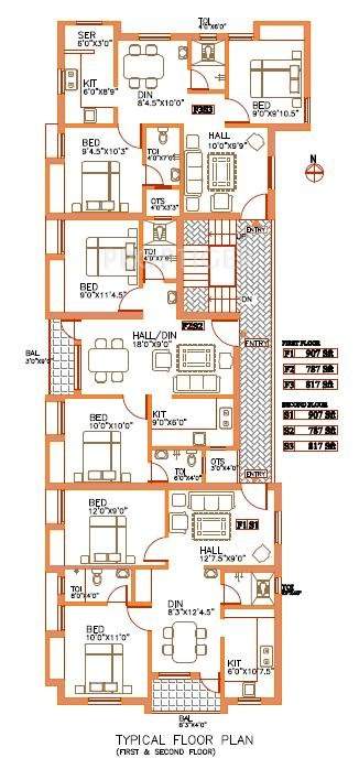 Anjaneyaa Housing Deluxe Apartments Chrompet Cluster Plan