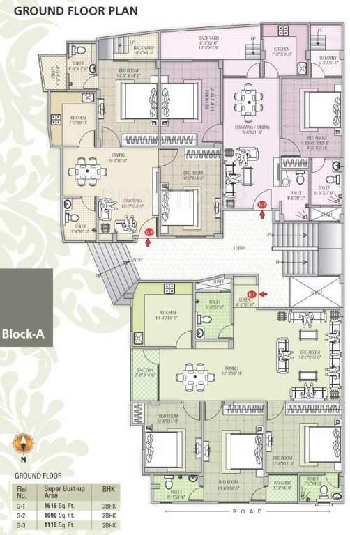 Kotecha Group Classic Residency Cluster Plan of Block A Ground Floor