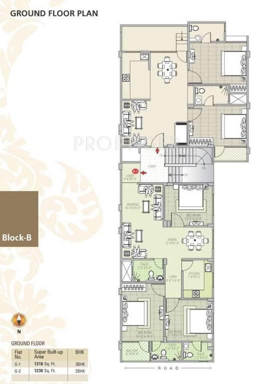 Kotecha Group Classic Residency Cluster Plan of Block B Ground Floor