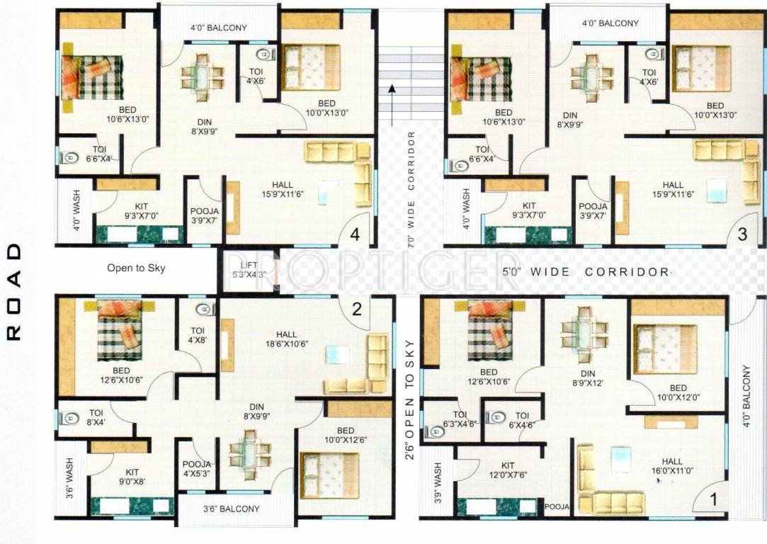 Hari Hara Construction Heights And SRI Nilayam Heights Typical Floor Plan