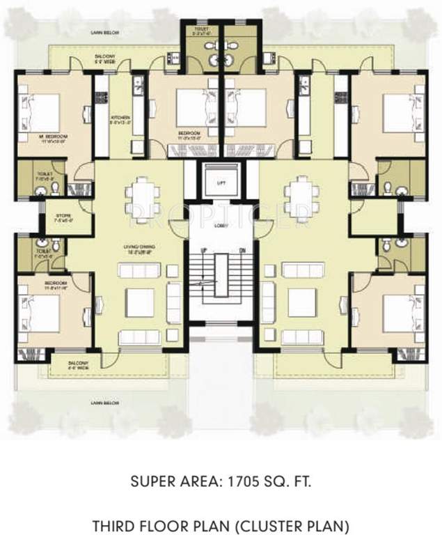  royal view executive Tower 2 Cluster Plan
