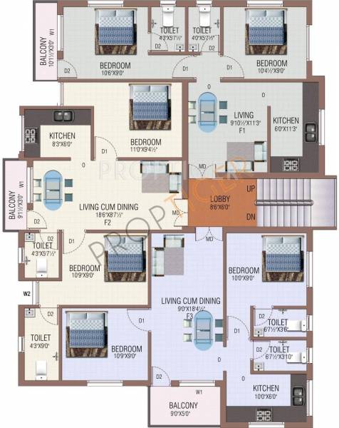 Shalom Builders Thamarai Apartments First Floor Cluster Plan