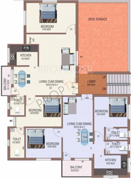 Shalom Builders Thamarai Apartments Second Floor Cluster Plan