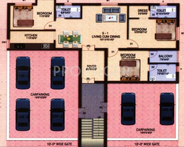 SS Builders Madambakkam Ground Floor Cluster Plan