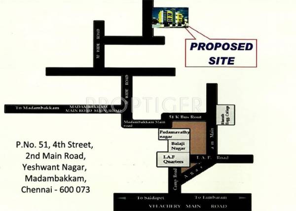 SS Builders Madambakkam Location Plan