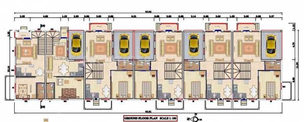 M And M Builder And Developers Coconut Creak Row Houses Ground Floor PLan