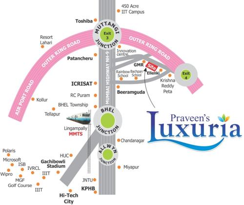  praveens-luxuria Images for Location Plan of APR Praveens Luxuria