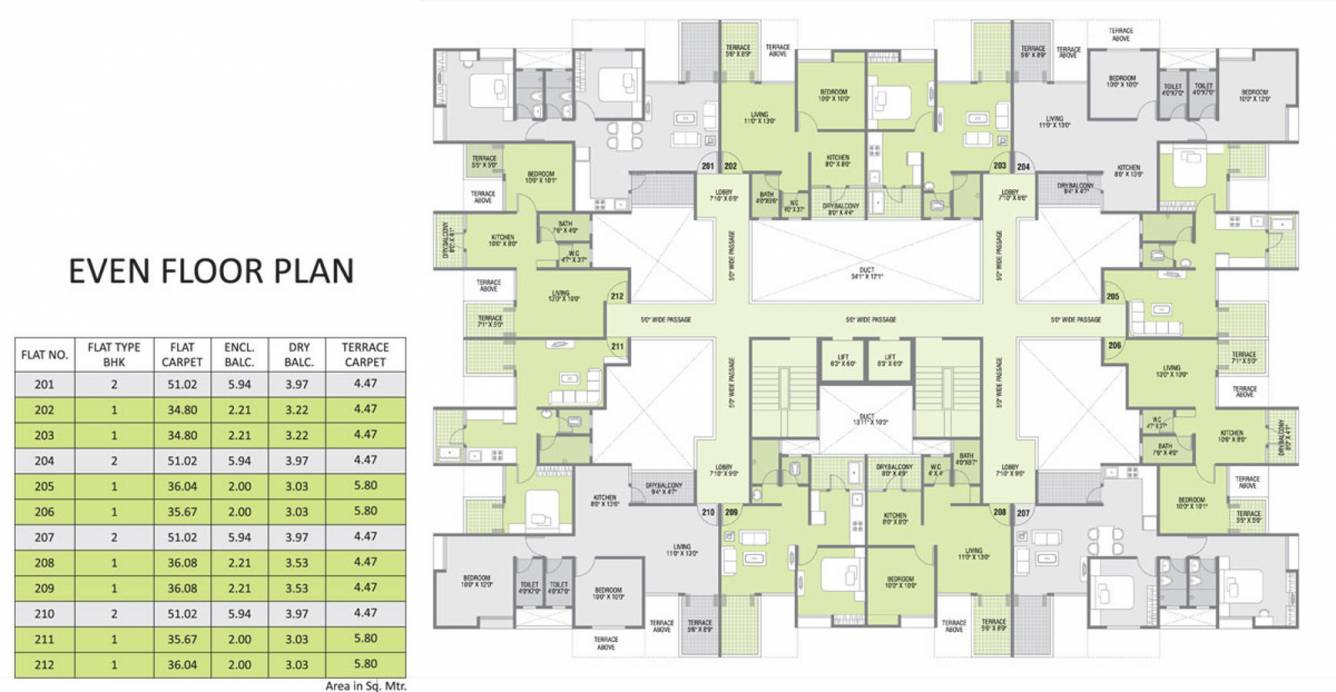  elena F Cluster Plan For Even Floor