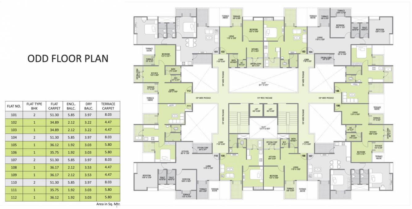  elena F Cluster Plan For Odd Floor