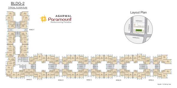  paramount Bldg No 2 Wing A B C D E F Cluster Plan