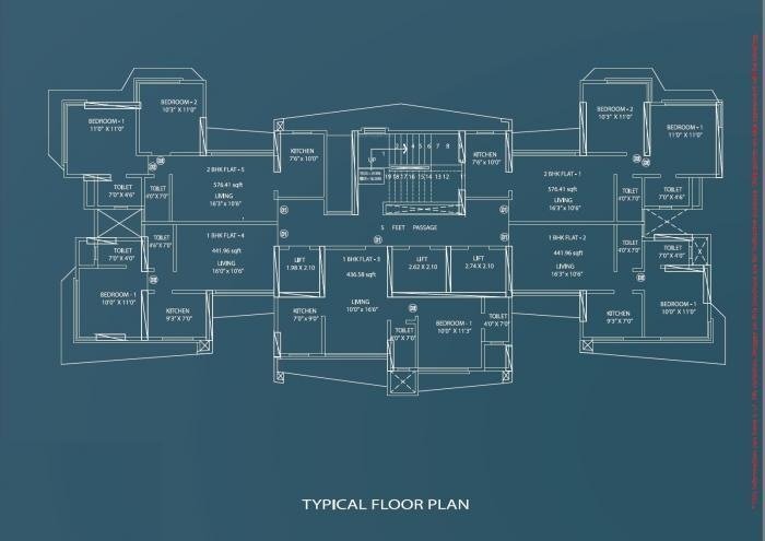 shreeji aspire Composite Building 1 Typical Cluster Plan