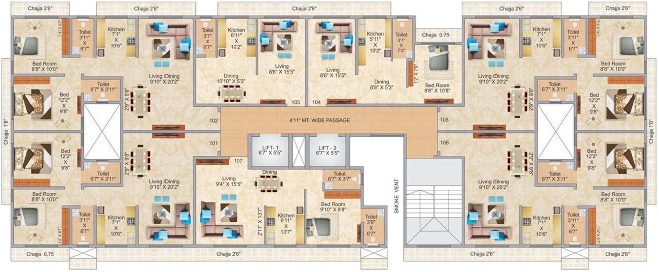 Images for Cluster Plan of Hirani Shree Siddhi Tower