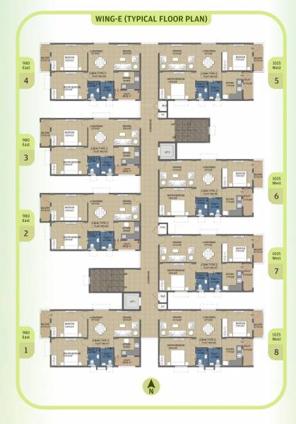  greenview-apartments Wing E Cluster Plan