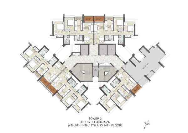 T3 REFUGE FLOOR Cluster Plan paramount T3 REFUGE FLOOR Cluster Plan