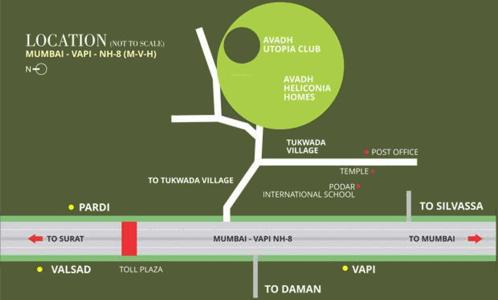 Image of Location Map of Avadh Group Heliconia Homes Vapi Valsad -  Proptiger.com