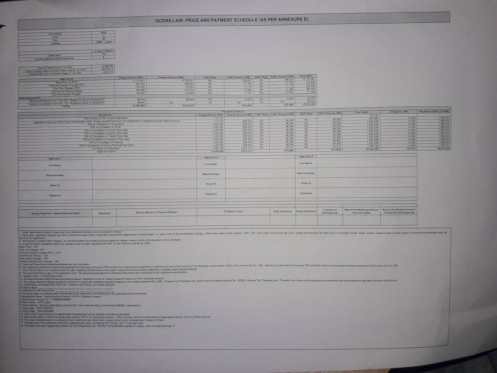 air Construction Linked Payment (CLP) Payment Plan
