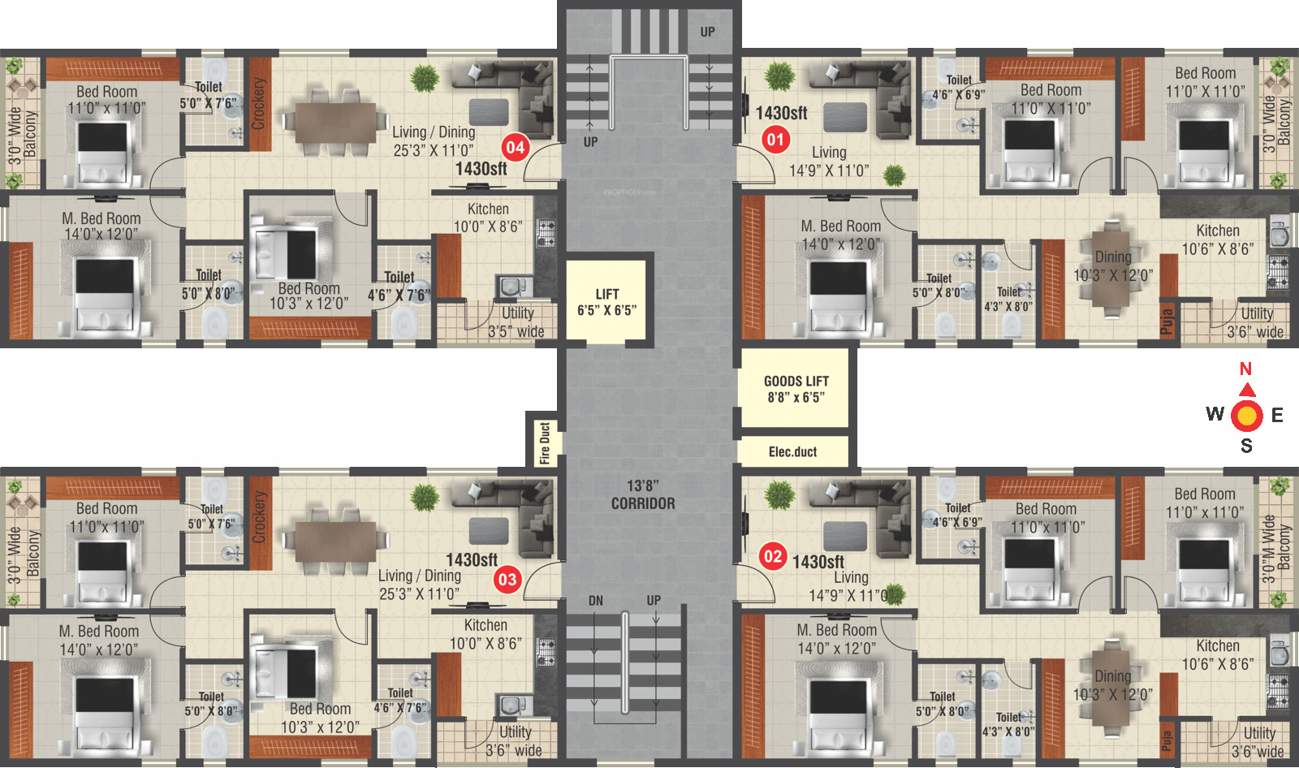 Images for Cluster Plan of RNR Fort View Towers