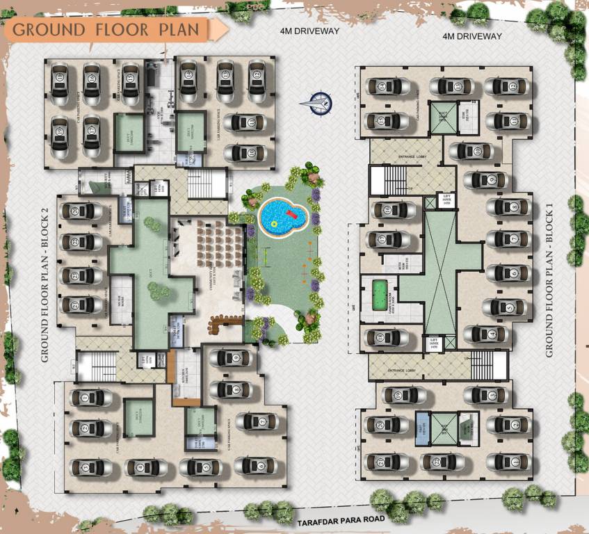  nirmala breeze Block 1 Cluster Plan for Ground Floor
