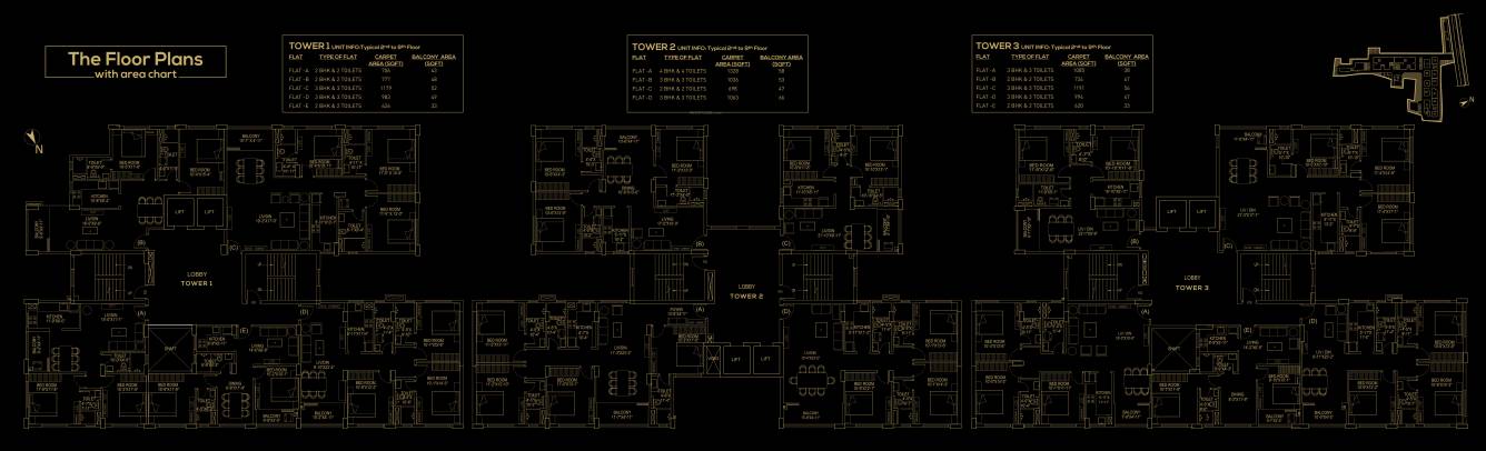 gateway Tower 1, 2 And 3 Cluster Plan for Typical Floor