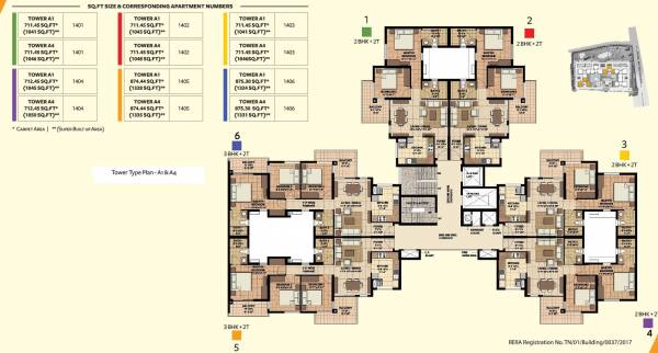  orlando-phase-i Tower A1 & A4 Typical Cluster Plan