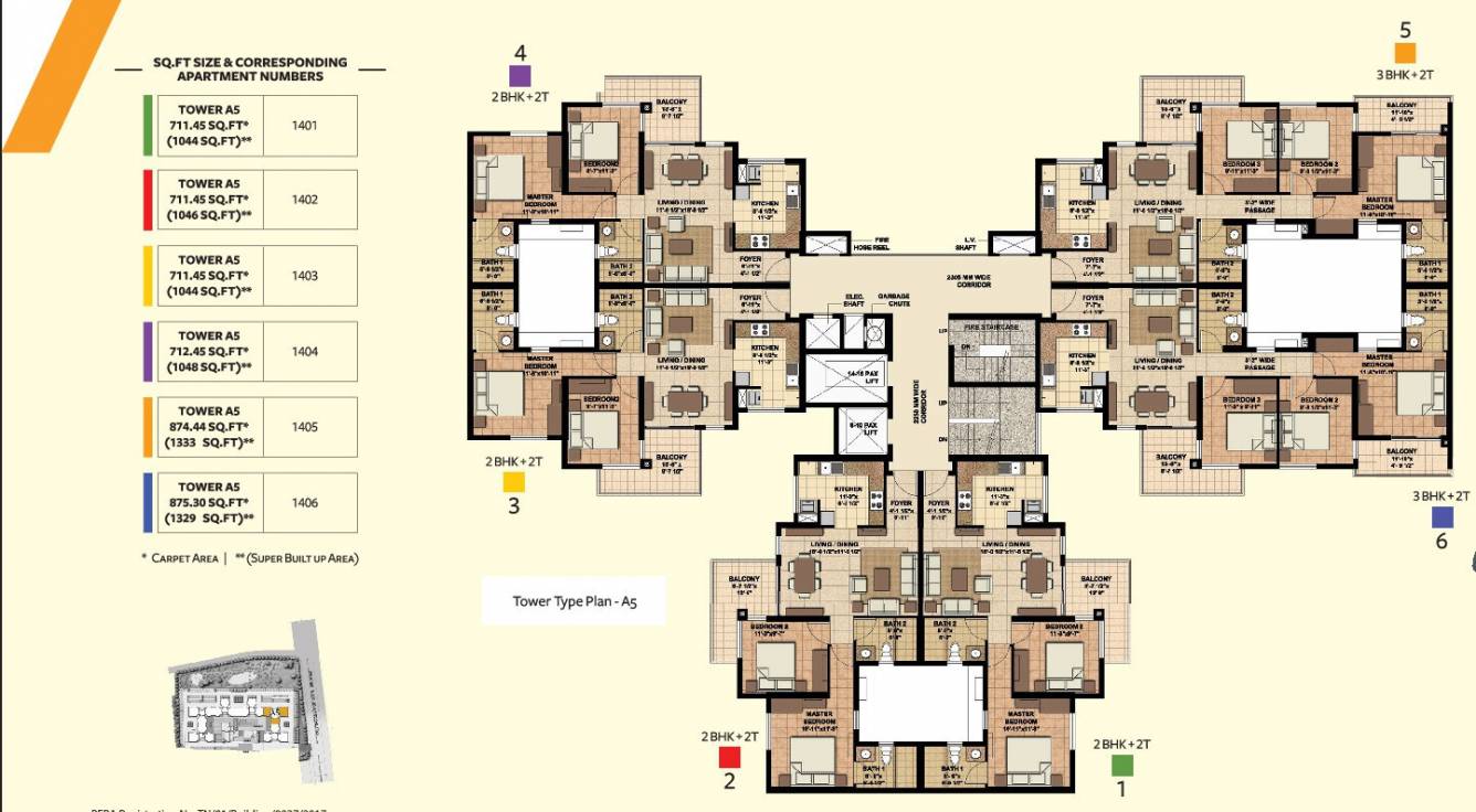  orlando phase i Tower A5 Typical Cluster Plan