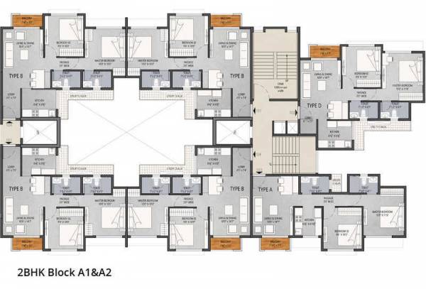  commanders-heera-siddhi-homes Building 2 Cluster Plan