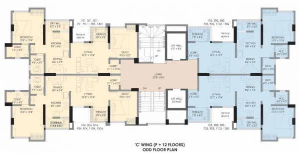  avani-c-wing Odd Floor C Wing Cluster Plan