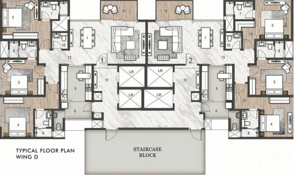  paramount-wing-d Rustomjee Paramount Wing D Cluster Plan