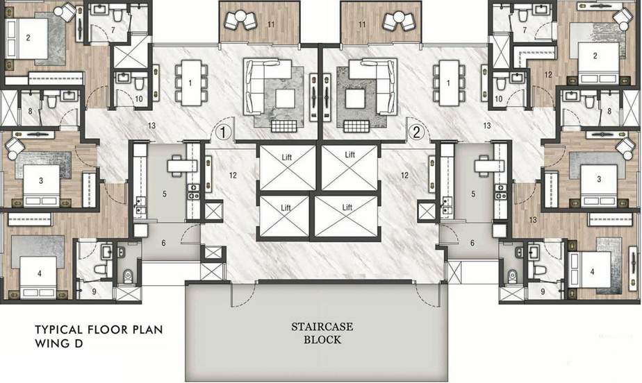  paramount wing d Rustomjee Paramount Wing D Cluster Plan