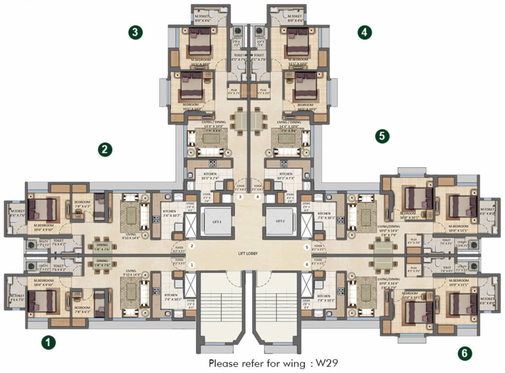 Images for Cluster Plan of Lodha Amara Tower 29 31