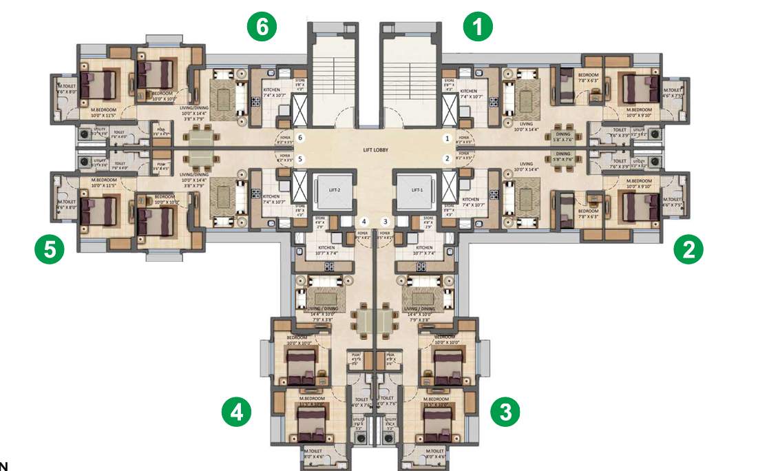  amara tower 26 27 28 30 34 35 Tower 28 Cluster Plan