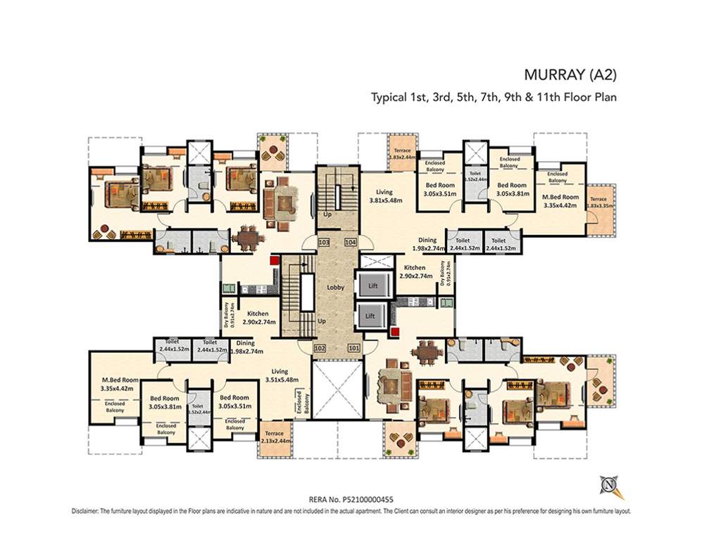  evara i A2 Cluster Plan for 1st Floor