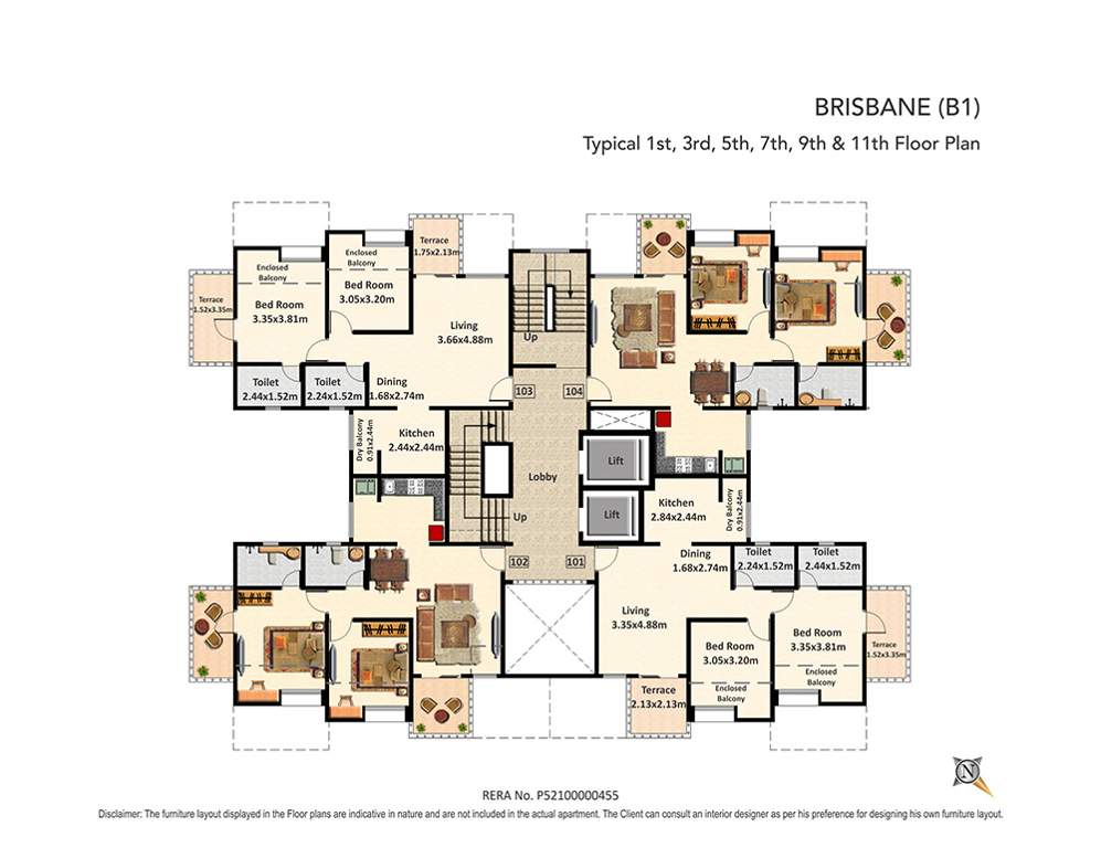  evara i B1 Cluster Plan for 1st Floor