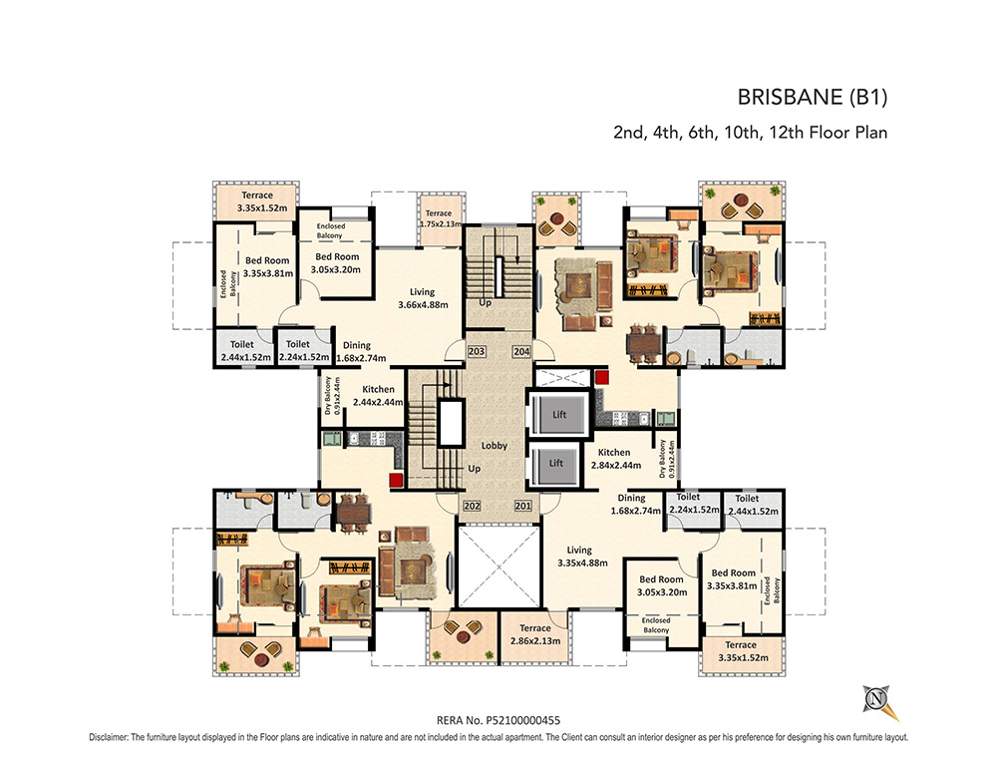  evara i B1 Cluster Plan for 2nd Floor