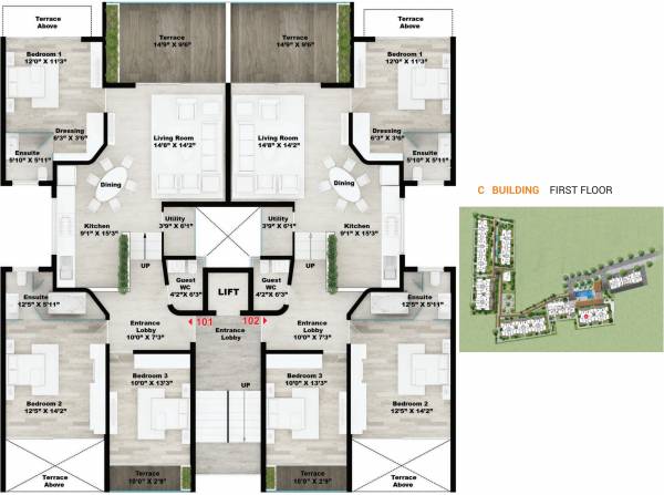 Images for Cluster Plan of Rohan Leher 2 Wing B C DE