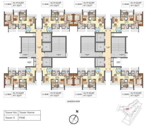  forest-tower-1-to-4 Images for Cluster Plan of Runwal Forest Tower 1 To 4