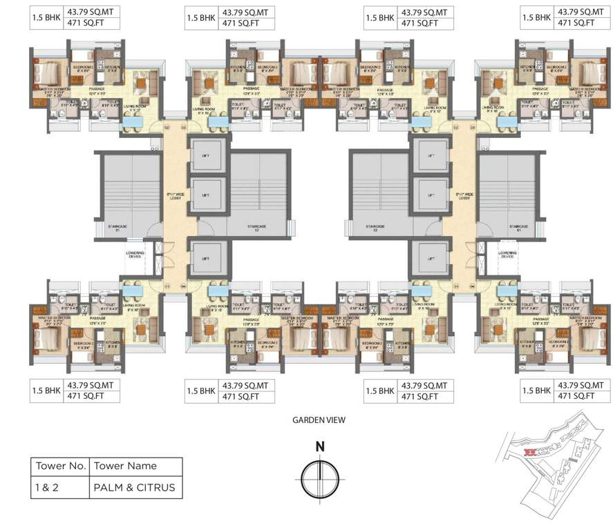  forest tower 1 to 4 Images for Cluster Plan of Runwal Forest Tower 1 To 4