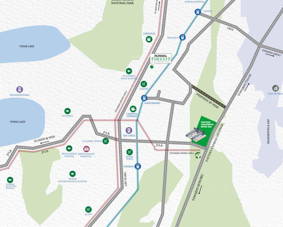  forest tower 1 to 4 Images for Location Plan of Runwal Forest Tower 1 To 4