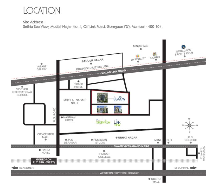  sethia sea view c and d wing Location Plan