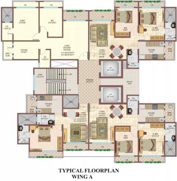 Images for Cluster Plan of Srishti Srishti Oasis Ph 1 Wing A Palms