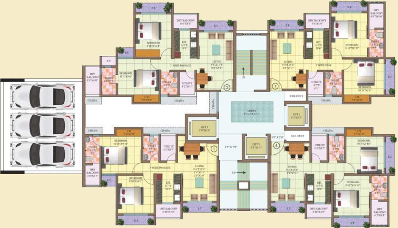  kanchanganga phase 2 floor 26 to floor 28 Images for Cluster Plan of Puneet Kanchanganga Phase 2 Floor 26 To Floor 28