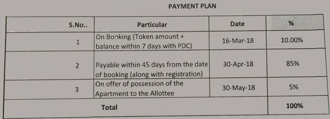 Images for Payment Plan of TATA Amantra Phase 2 Payment Plan
