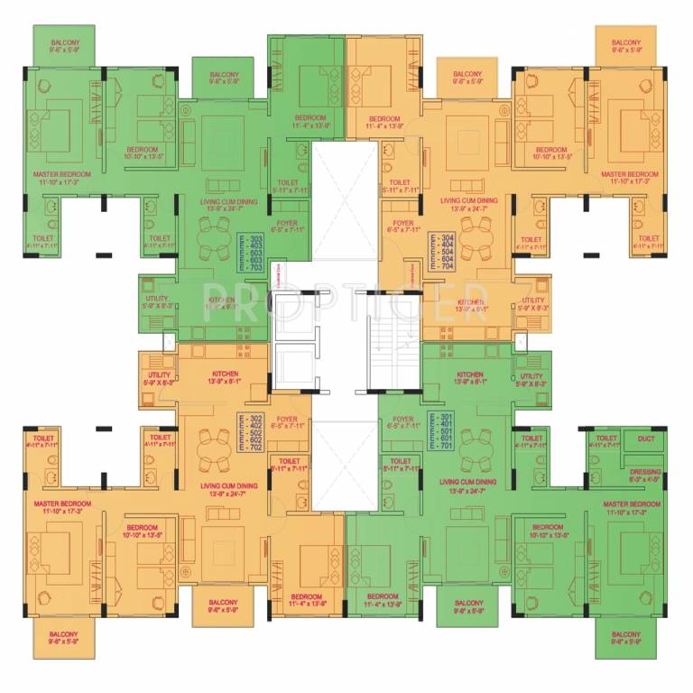 ganga socrates Tower A Cluster Plan