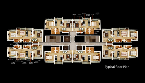  skyline-ii B - Wing Cluster Plan