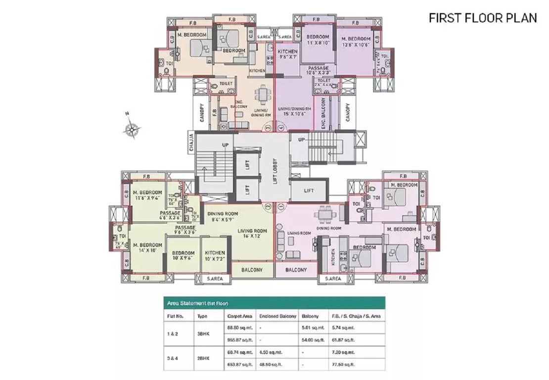 silver oak at prestige residency Silver Oak Cluster Plan for 1st Floor