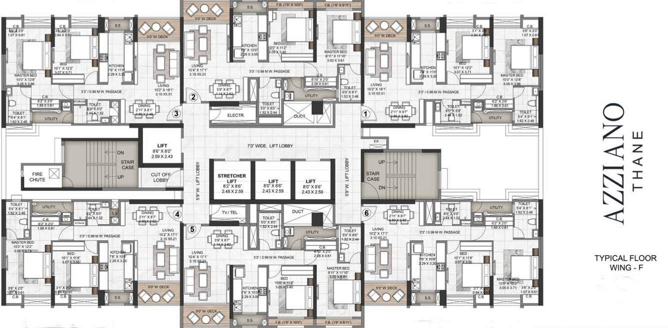  azziano wing f Rustomjee Azziano Wing F Cluster Plan