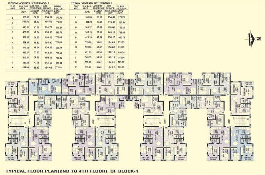  rabikiran Block 1 Cluster Plan from 1st to 4th Floor