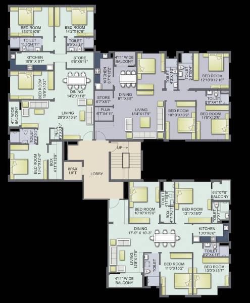  residency Cluster Plan from 1st to 2nd Floor